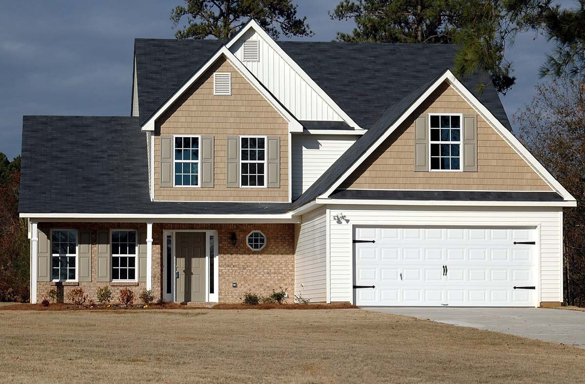 Established tan home in a quiet neighborhood