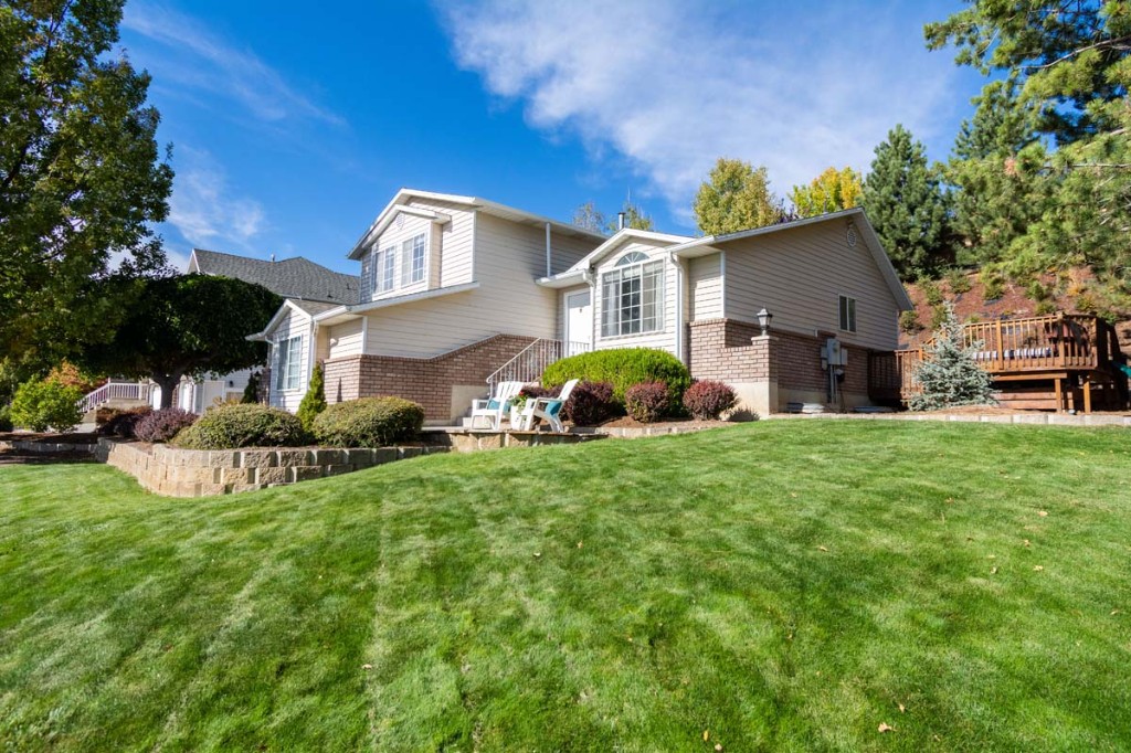 Light brick single-family home