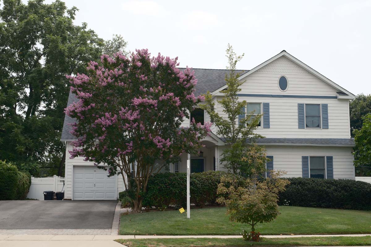 Light-sided home with grey shutters